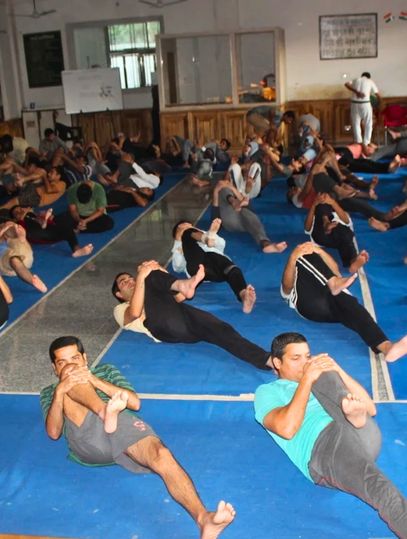 Patients at a rehab centre exercising to support recovery