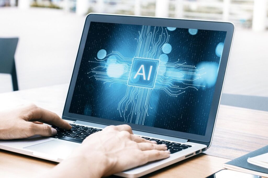 A Person searching online for help through AI platforms.