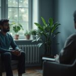 Young adult receiving counseling from a therapist.