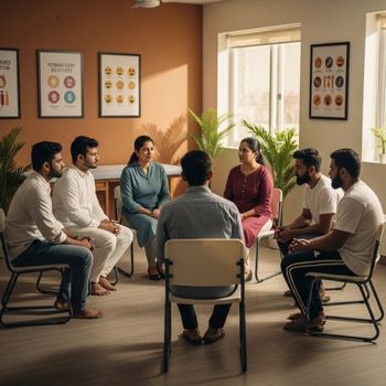 Supportive group therapy at drug de-addiction centre in Jalandhar