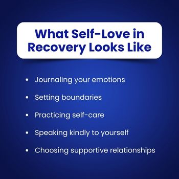 Alcohol addiction recovery journey focused on self love