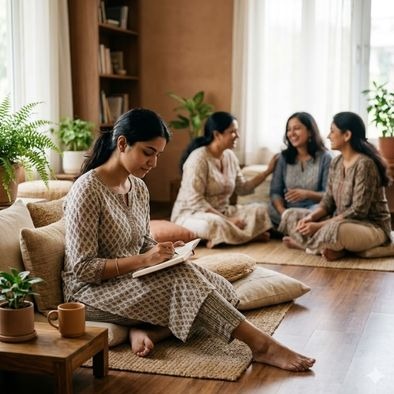 Women peer support in alcohol rehab centre session