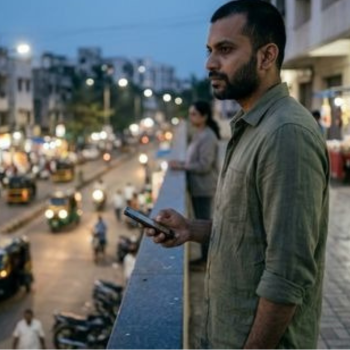 A man managing emotional triggers with urge surfing techniques