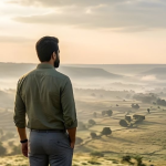A man standing alone with emotional resilience against cravings