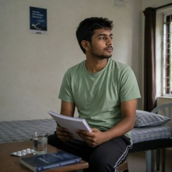 Young adult studying at Rehab Centers That Allow Patients to Continue Their Online Education While Admitted.