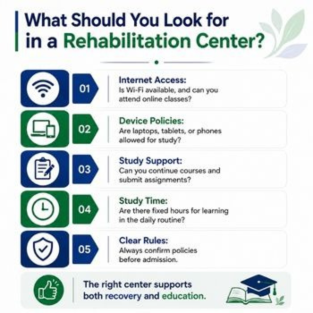 Checklist for selecting Rehab Centers That Allow Patients to Continue Their Online Education While Admitted.